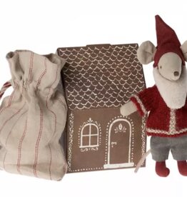 Maileg maileg kerstmuis grote broer met gingerbread huisje - 14 cm