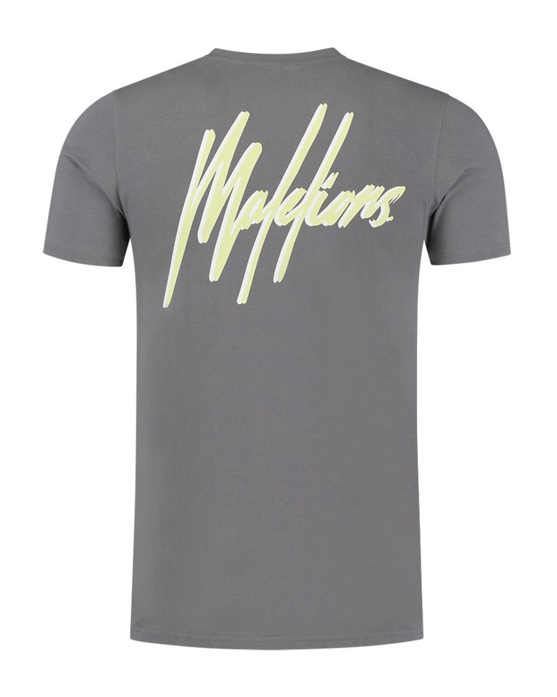 Malelions Malelions Jerra T-Shirt - Matt Grey/Yellow