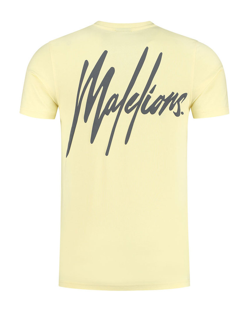 Malelions Men Signature Puff T-Shirt - Yellow/Matt Grey