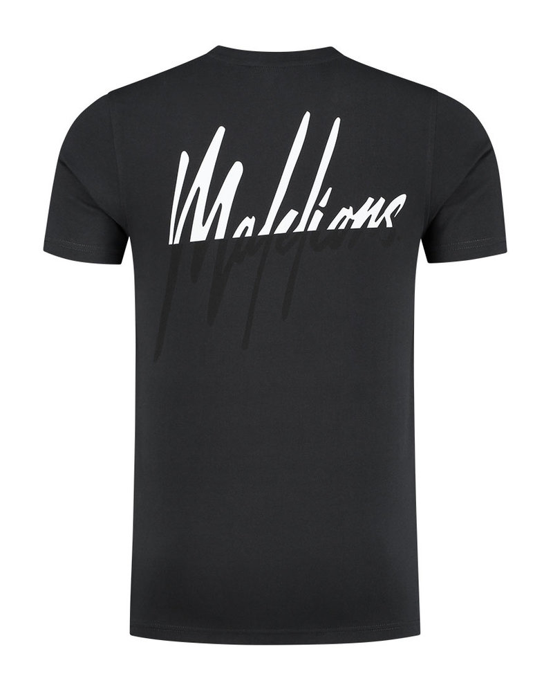 Malelions Men Split Signature T-Shirt - Antra/Black