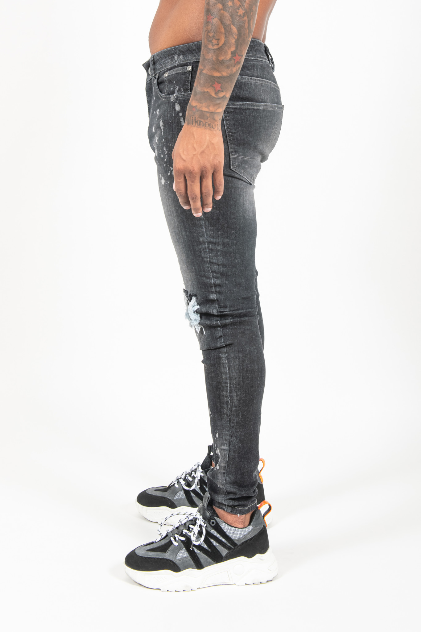 Ripped & Repaired Jeans - Black