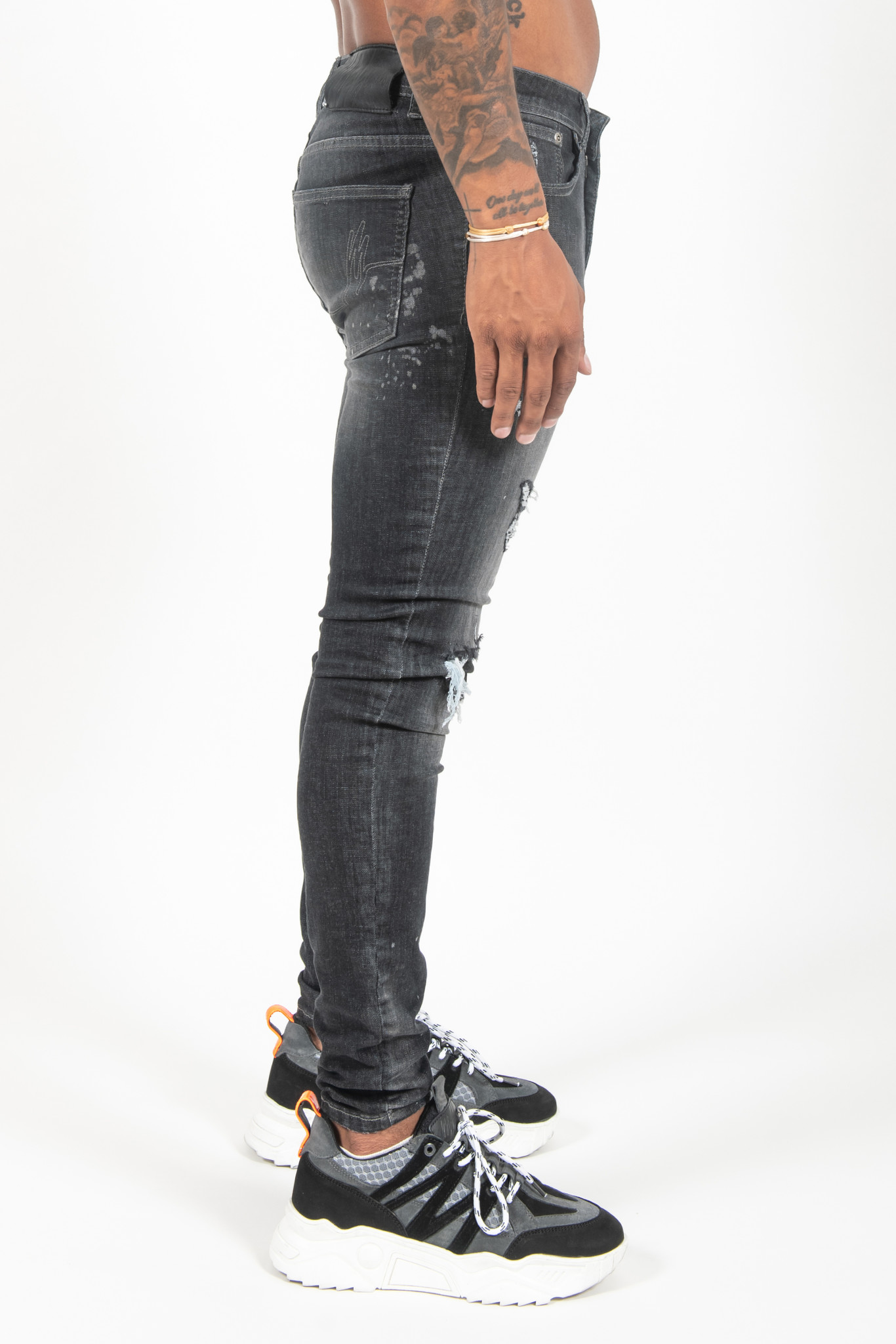 Ripped & Repaired Jeans - Black