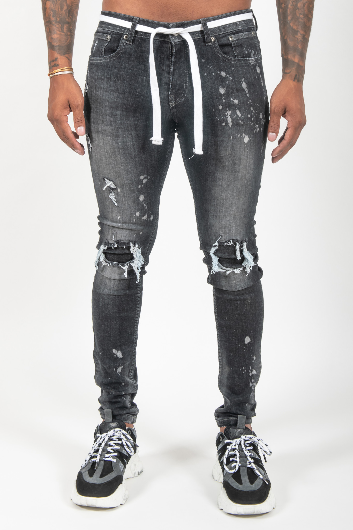 Ripped & Repaired Jeans - Black