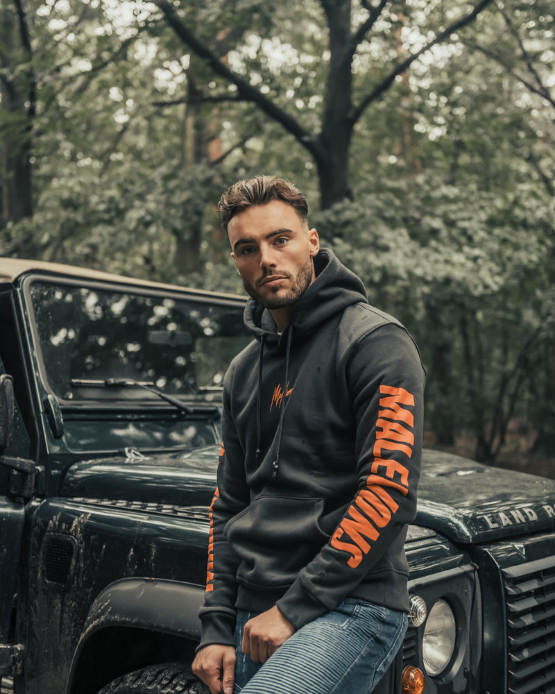 Malelions Lective Hoodie - Antra/Orange - Malelions