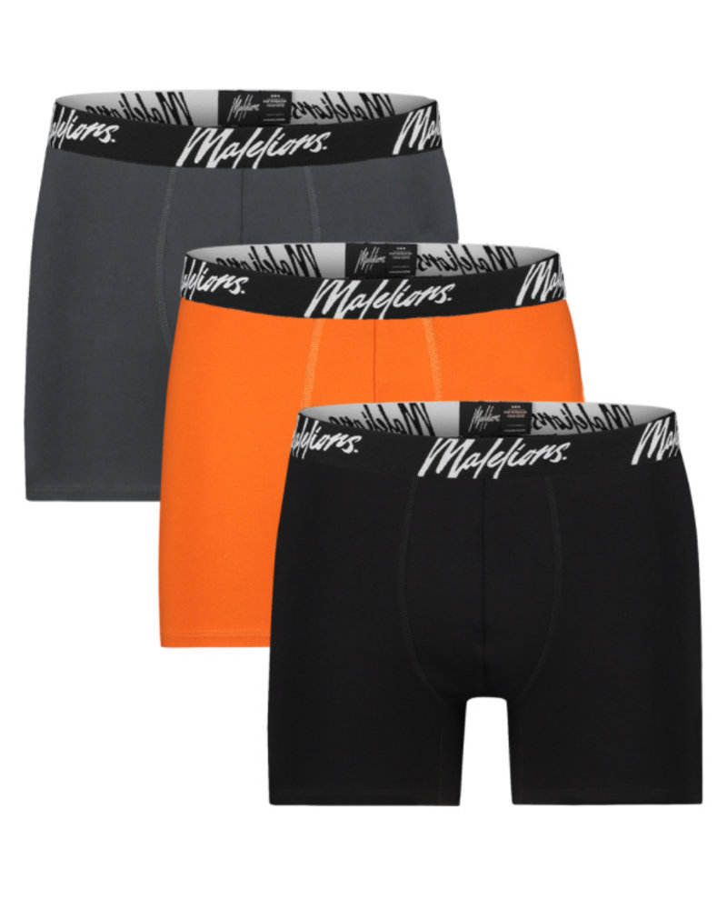 Malelions Men Boxer 3-Pack - Antra/Orange - Malelions