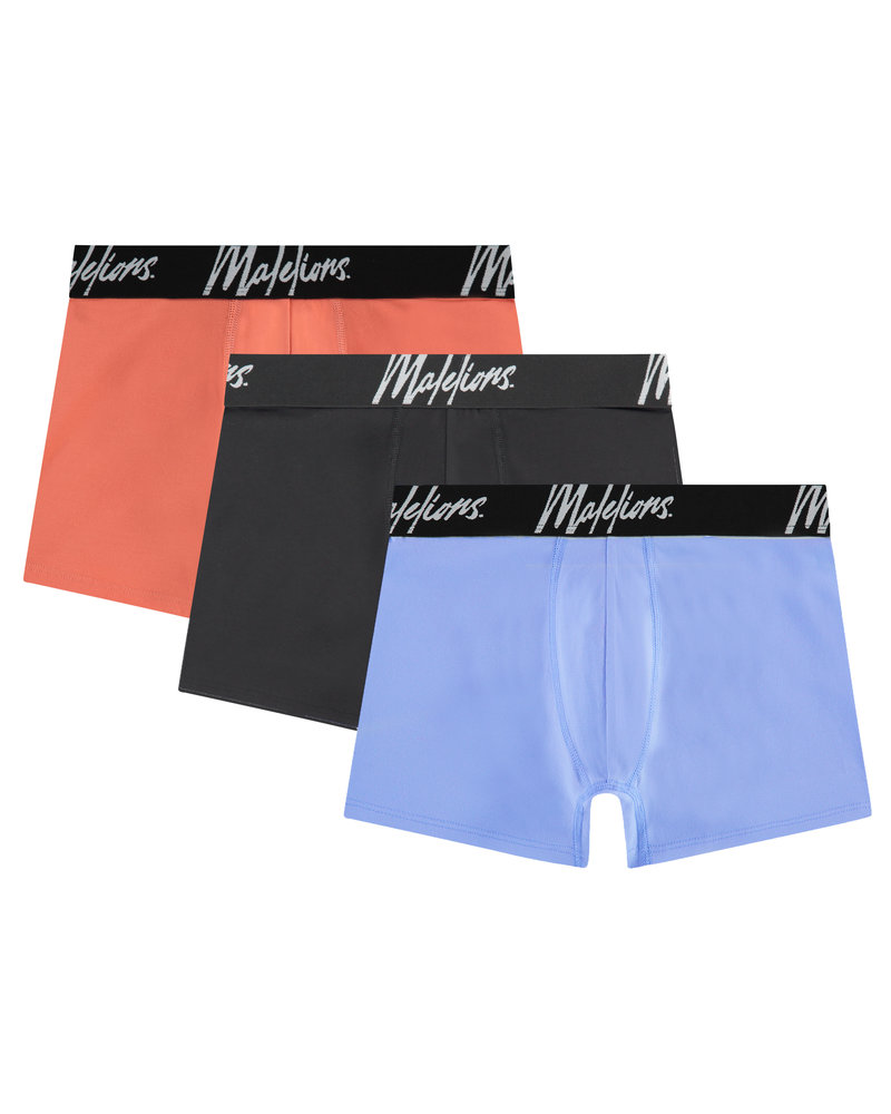 Malelions Junior Malelions Junior Boxer 3-Pack - Black/Light Blue