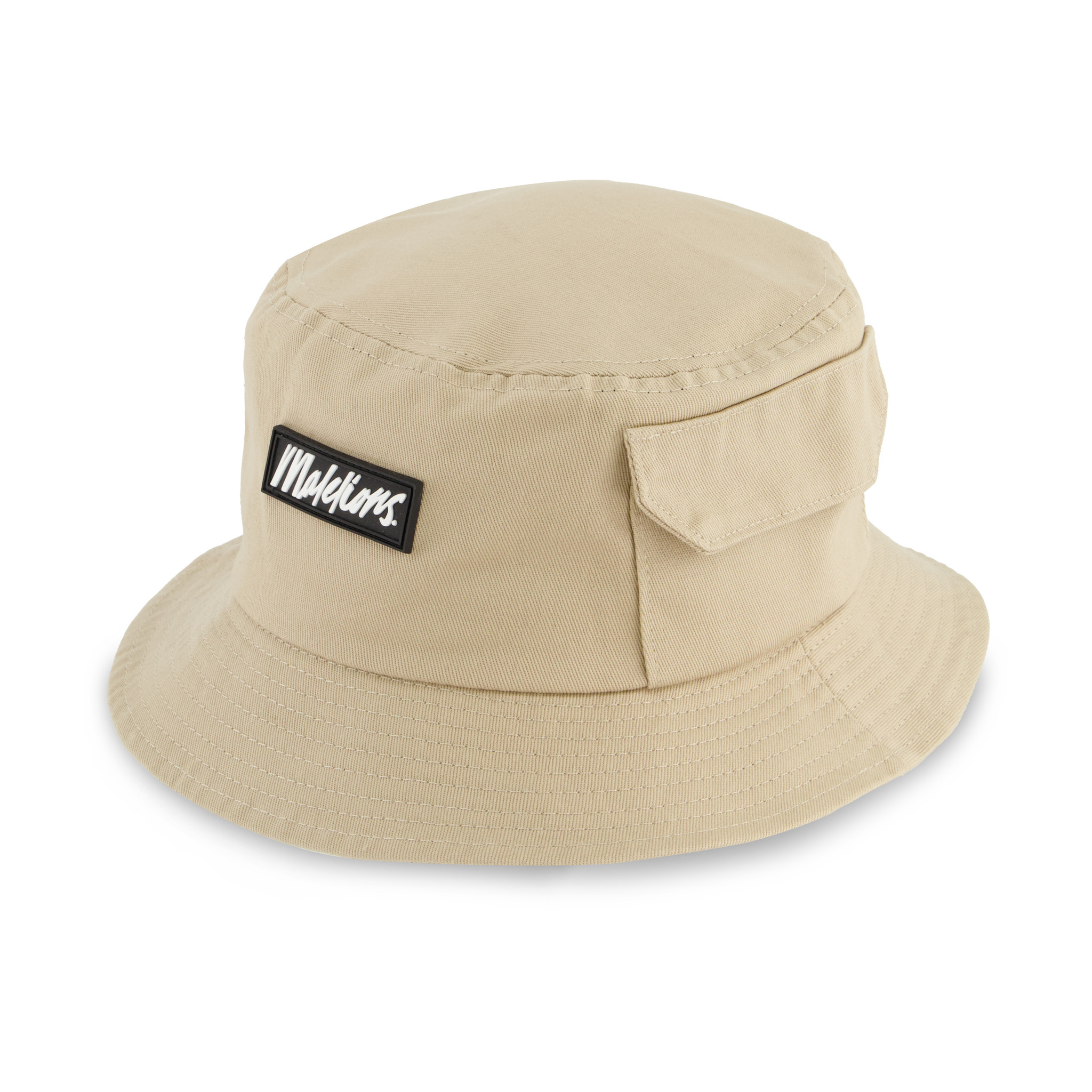 Malelions Men Pocket Bucket Hat - Beige -