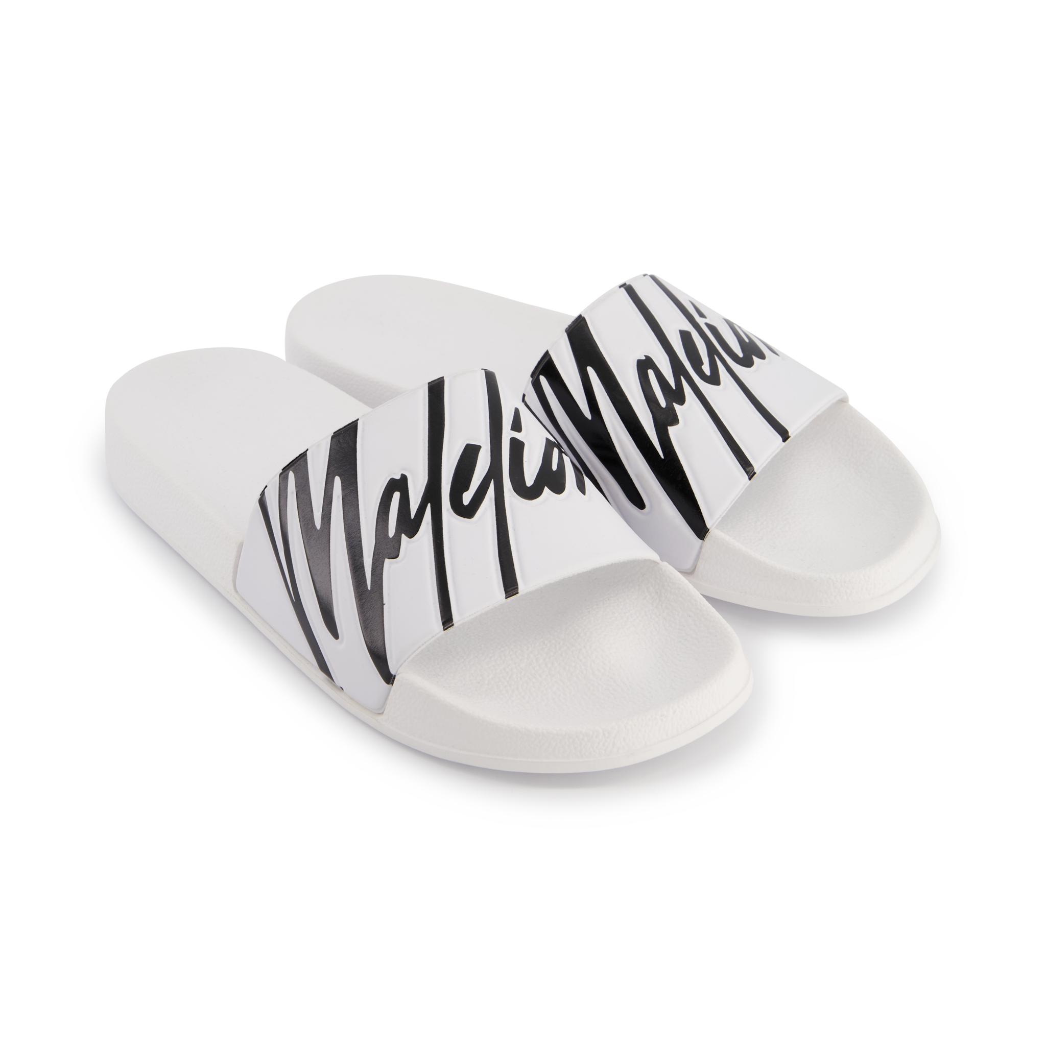 Men Signature Slides - White/Black - Malelions