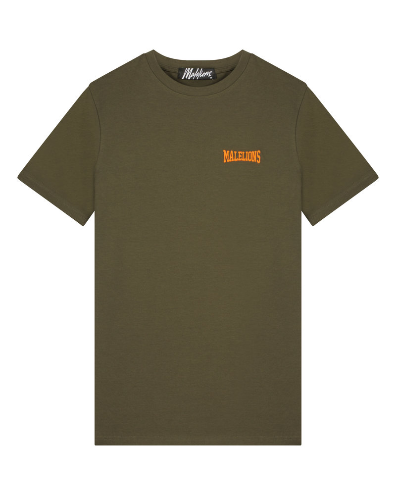 Malelions Malelions Men Boxer T-Shirt - Army/Orange