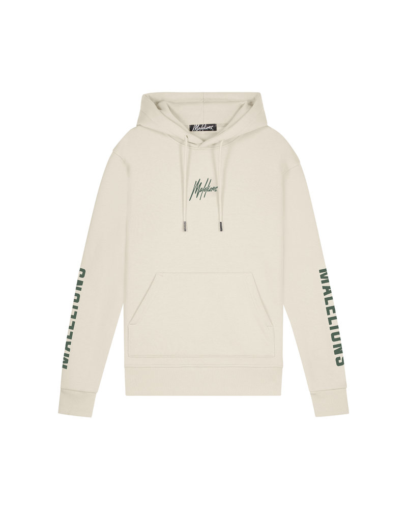 Malelions Malelions Men Lective Hoodie - Off-White/Dark Green