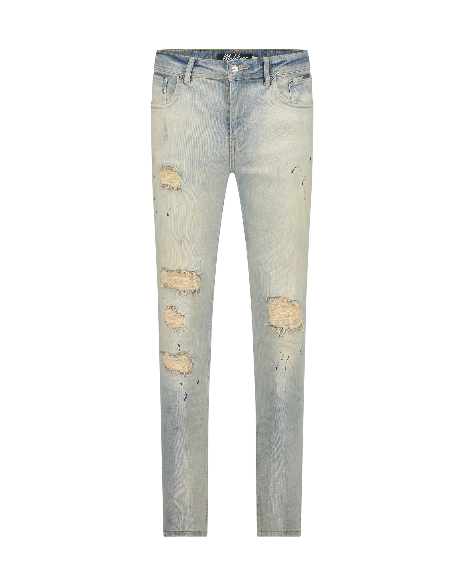 Malelions Men Stained Jeans - Light Blue - Malelions