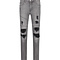 Malelions Men Ripped Biker Jeans - Grey