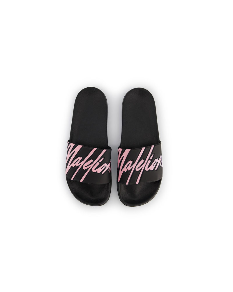 Australische persoon Reserveren Pickering Malelions Women Signature Slides - Black/Pink - Malelions