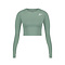 Malelions Women Sport Longsleeve Crop Top - Teal