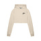 Malelions Women Cropped Globe Hoodie - Beige/Mauve