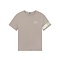 Malelions Women Captain T-Shirt - Taupe/Off-White