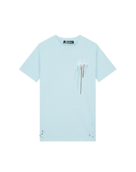 Louis Vuitton Embroidered Signature Short Sleeve Crew Neck Short Sleeve Tshirt Size L Light Blue 1ABIXU Cotton100%