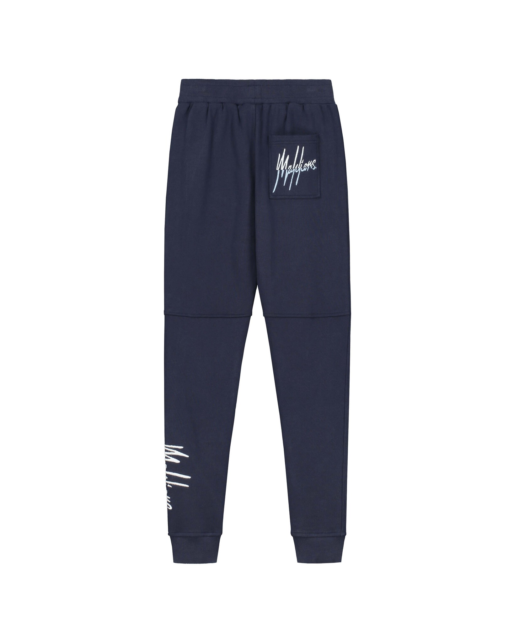 Malelions Junior Split Essentials Trackpants Navy/Light Blue Malelions