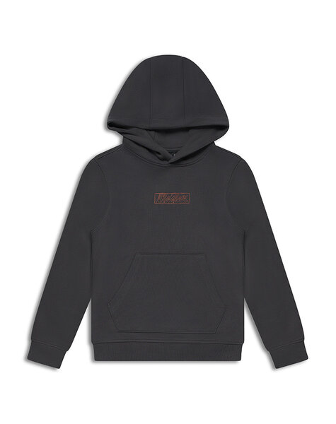 Junior Box Logo Hoodie - Iron Grey/Rust