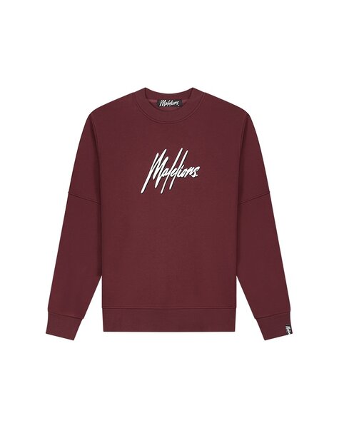 Men Duo Essentials Sweater - Burgundy/White