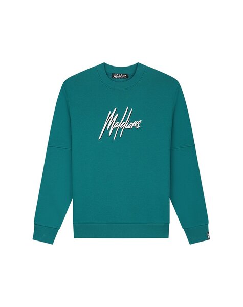 Men Duo Essentials Sweater - Teal/White