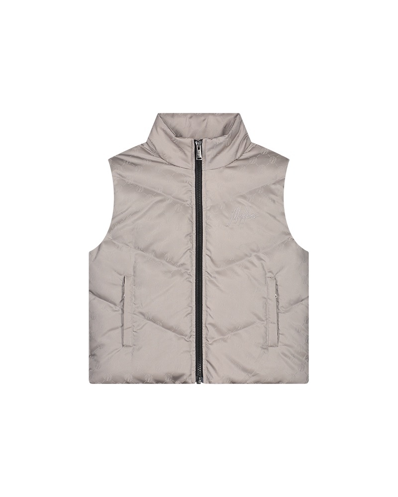 MALELIONS WOMEN MONOGRAM PUFFER JACKET GREY