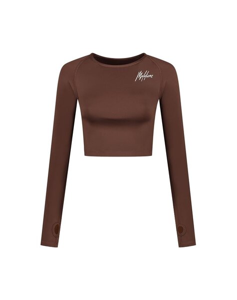 Women Longsleeve Crop Top - Mocha