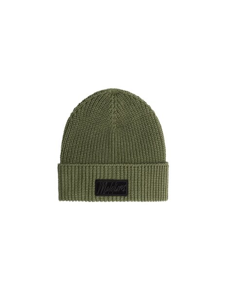 Men Ribbed Logo Beanie - Green