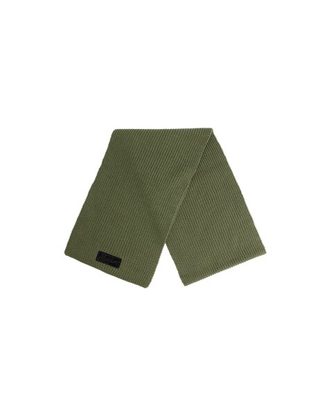 Men Ribbed Logo Scarf - Green