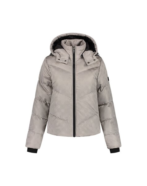 Women Monogram Puffer Jacket - Grey