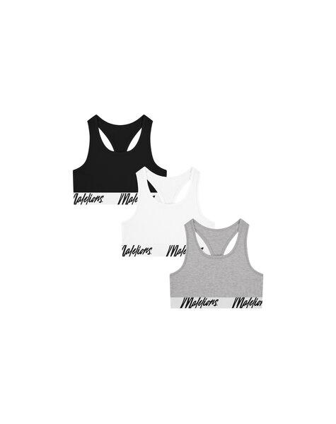 Women Bralette 3-Pack - White/Grey/Black