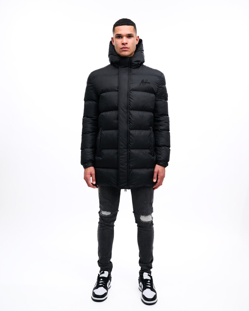 Malelions Men Long Puffer Jacket - Black - Malelions