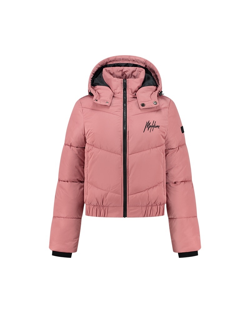 Malelions Women Signature Puffer Jacket - Mauve - Malelions