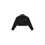 Women Cropped Cargo Jacket - Black