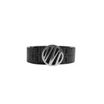 Men Monogram Belt - Black/Silver