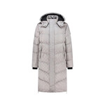 Women Monogram Long Puffer Jacket - Grey