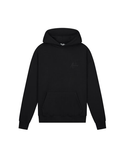 Men Patchwork Hoodie - Black