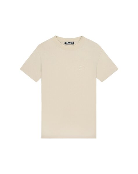 Men Patchwork T-Shirt - Beige