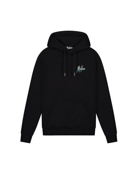 Men Split Hoodie - Black/Turquoise