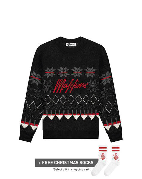 Men Christmas Sweater - Black/Red