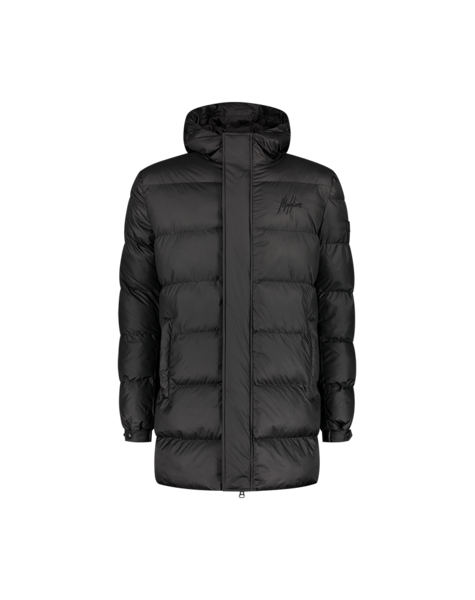 Men Long Puffer Jacket - Black