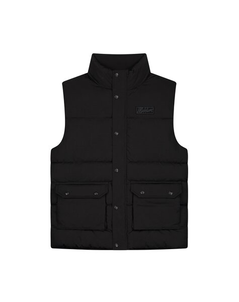 Men Crinkle Padded Vest - Black