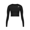 Malelions Women Sport Longsleeve Crop Top - Black