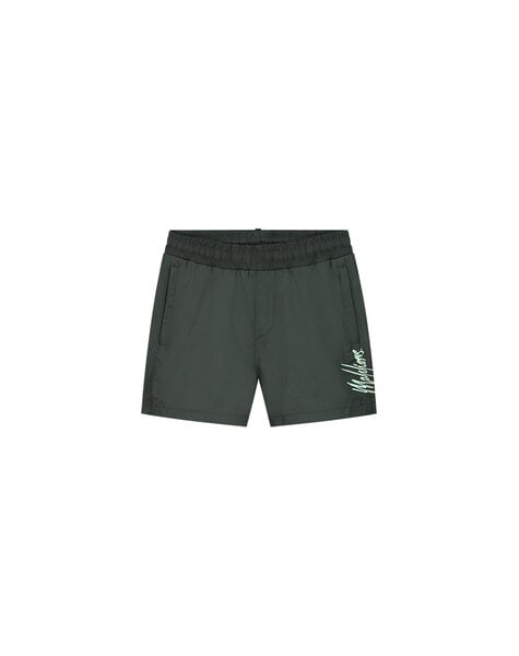 Junior Split Swim Shorts - Dark Green/Mint