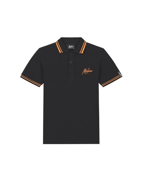 Junior Signature Polo - Black/Orange