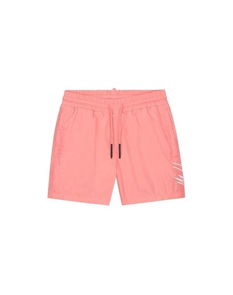 Men Split Swim Shorts - Light Coral/Sand