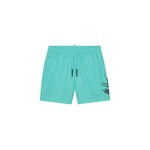 Men Split Swim Shorts - Turquoise/Black