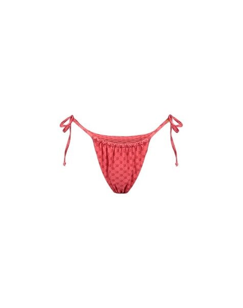 Women Tara Monogram Bikini Bottom - Coral/Pink