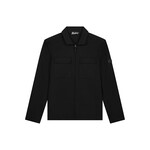 Men Cotton Zip Overshirt - Black