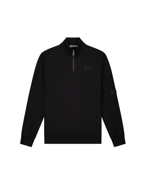 Men Pocket Quarter Zip - Black